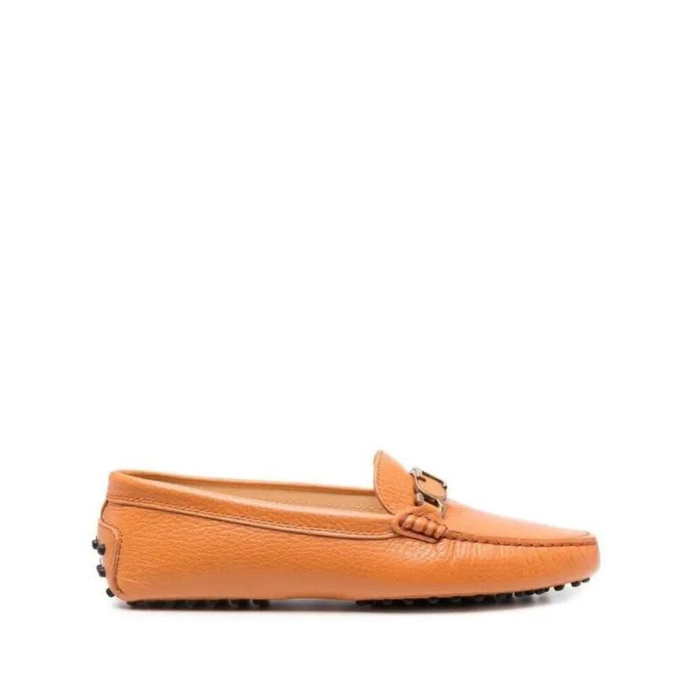 Tod's Orange Leather Driver Loafers